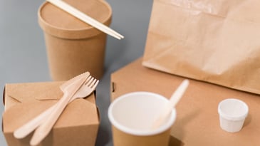 Recyclable food packaging, cups and utensils 